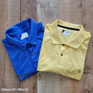 Izod Golf Yellow and Blue Screenprint Polos - Set of 2